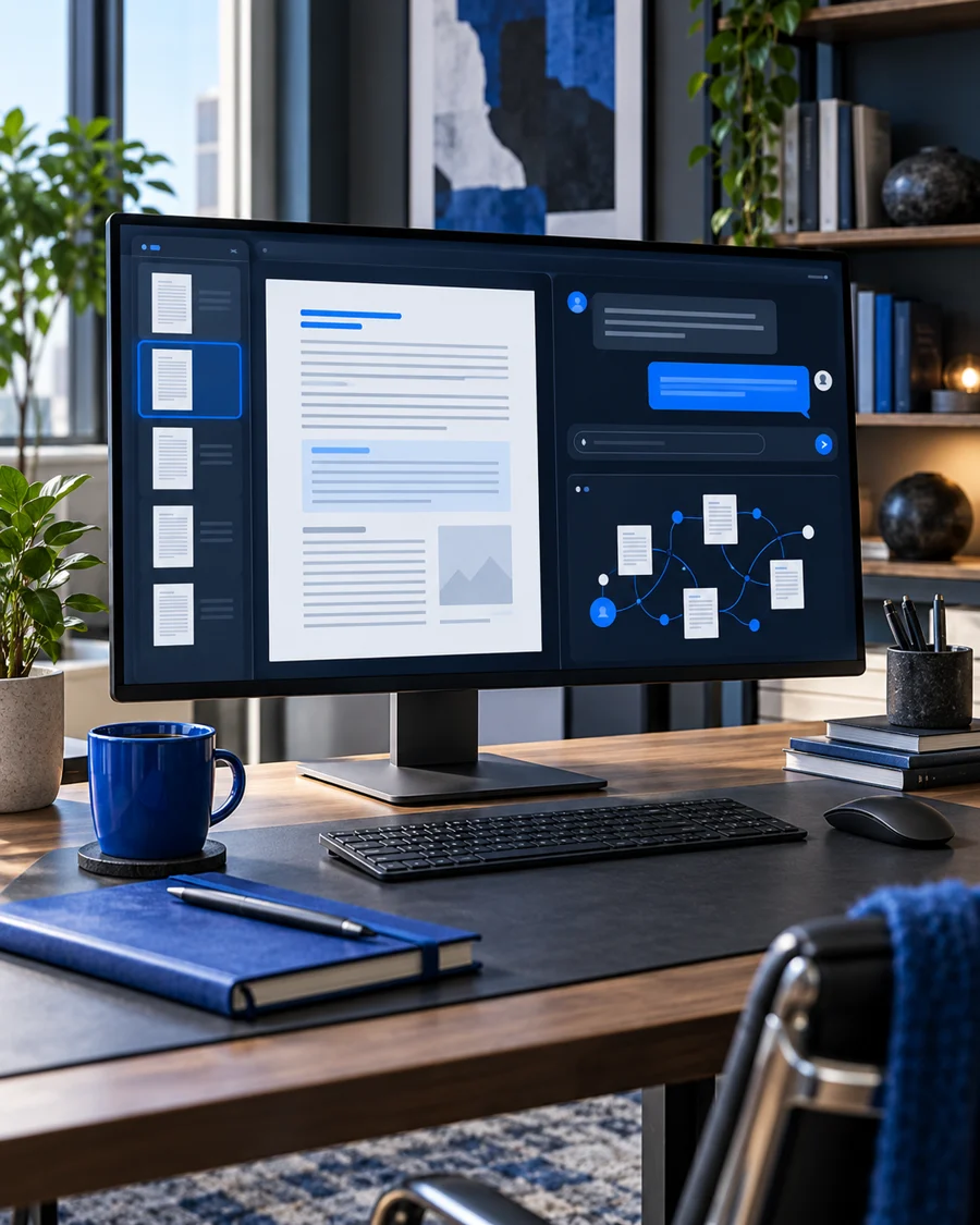 Interface d’assistant IA et recherche documentaire