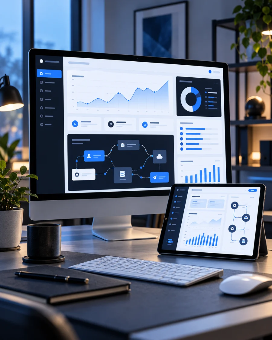 Site et interface digitale sur écran et tablette
